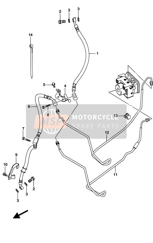 Suzuki UH200A BURGMAN 2017 Manguera de freno delantero para un 2017 Suzuki UH200A BURGMAN